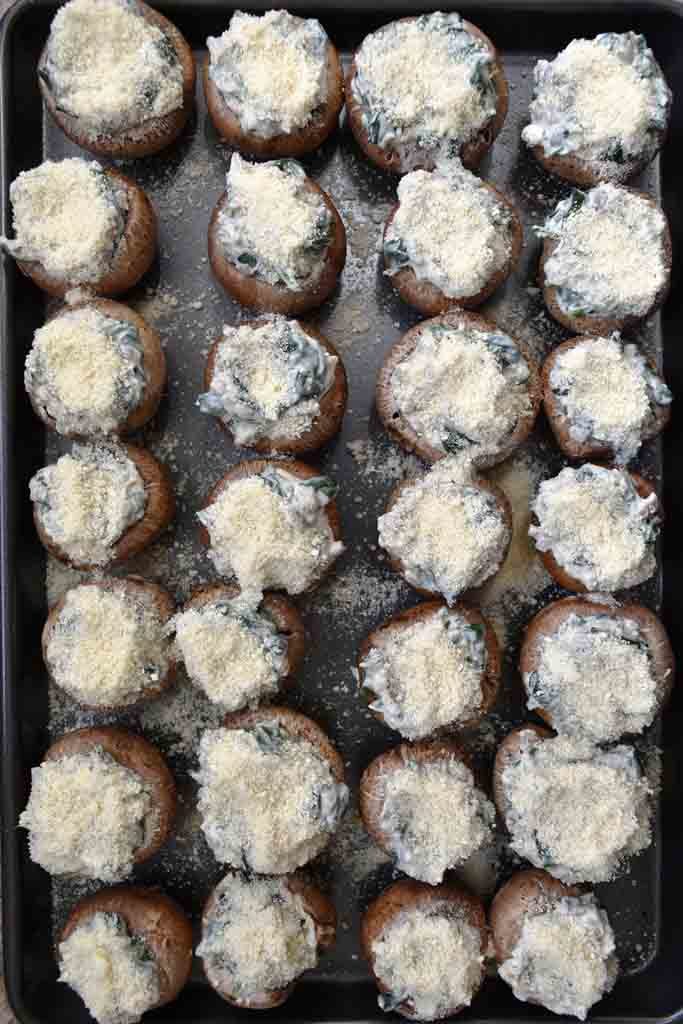recipe for stuffed mushrooms - before oven