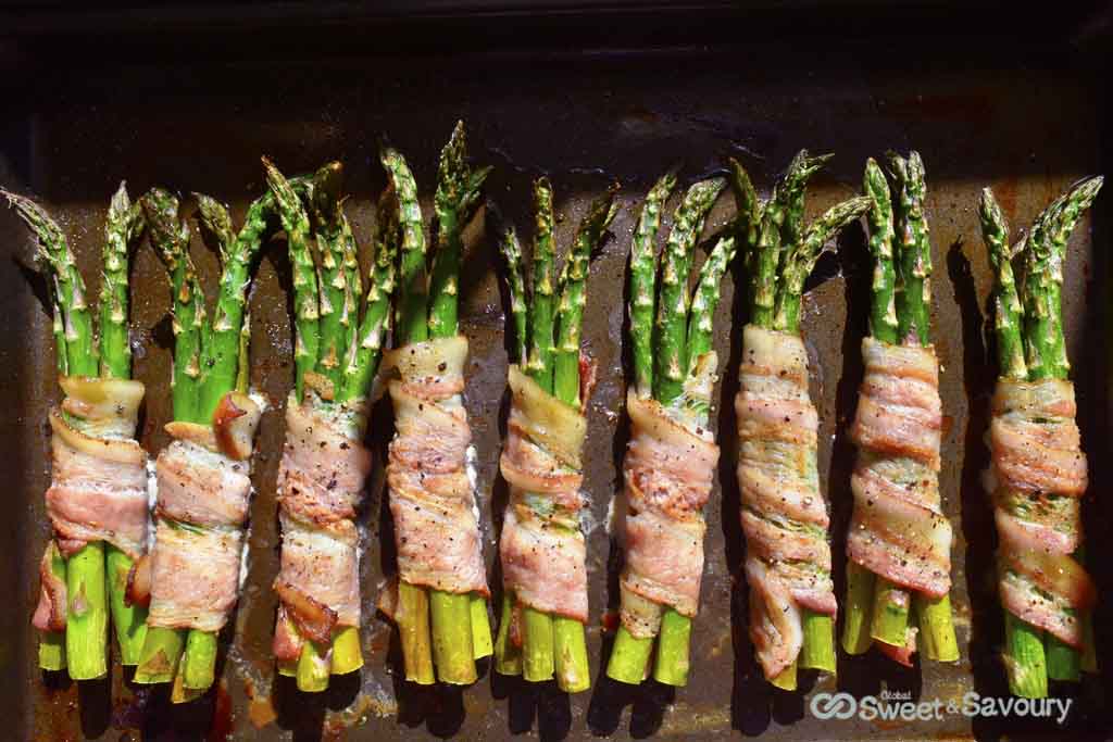roasted bacon wrapped asparagus