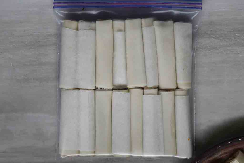packing lumpia shanghai to freeze